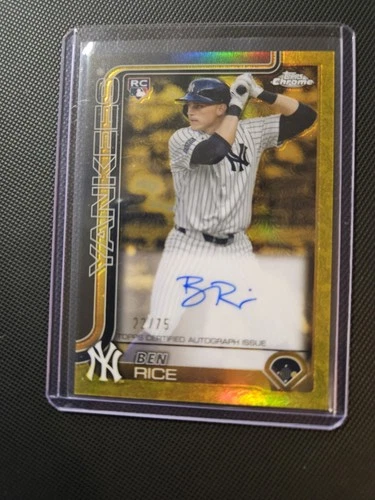 2025 Topps Gilded Collection - Chrome Gold Autographs Ben Rice #CGA-BR Yellow...