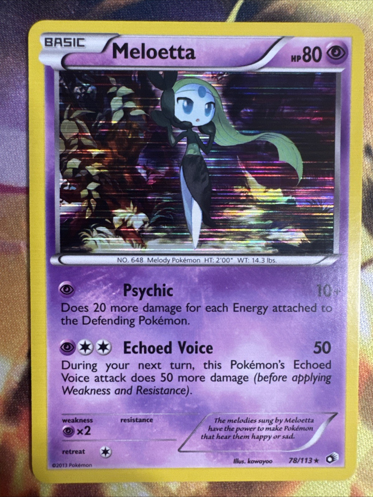 Meloetta (78) 78/113 Holo Rare Legendary Treasures Pokemon Near Mint