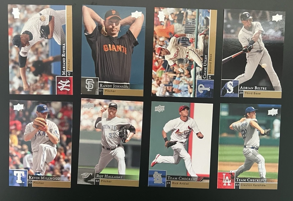 Lote de 2 cartas Upper Deck Series 2009. Novatos, estrellas, patio - casi nuevo Foto 3 de 4