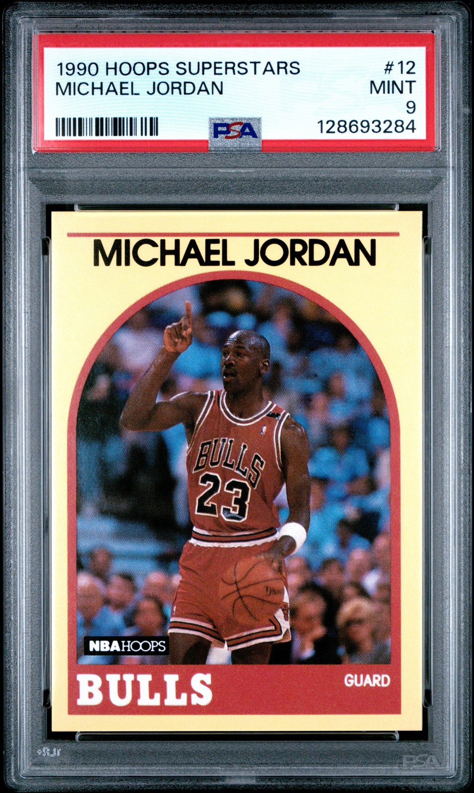 1990 HOOPS SUPERSTARS #12 MICHAEL JORDAN PSA 9