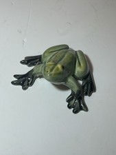 Bordalo Pinheiro Frog Figurine Portuguese Ceramic Green Frog Ornament Portugal