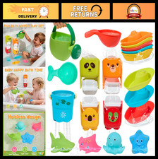 Mold-Free Bath Toys Set, 17PCS Easy Clean Grip for Toddlers 1-4 Fun Bath Boa