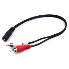 3.5mm Female to 2 RCA Male Audio Adapter Cable Stereo AUX Y Splitter