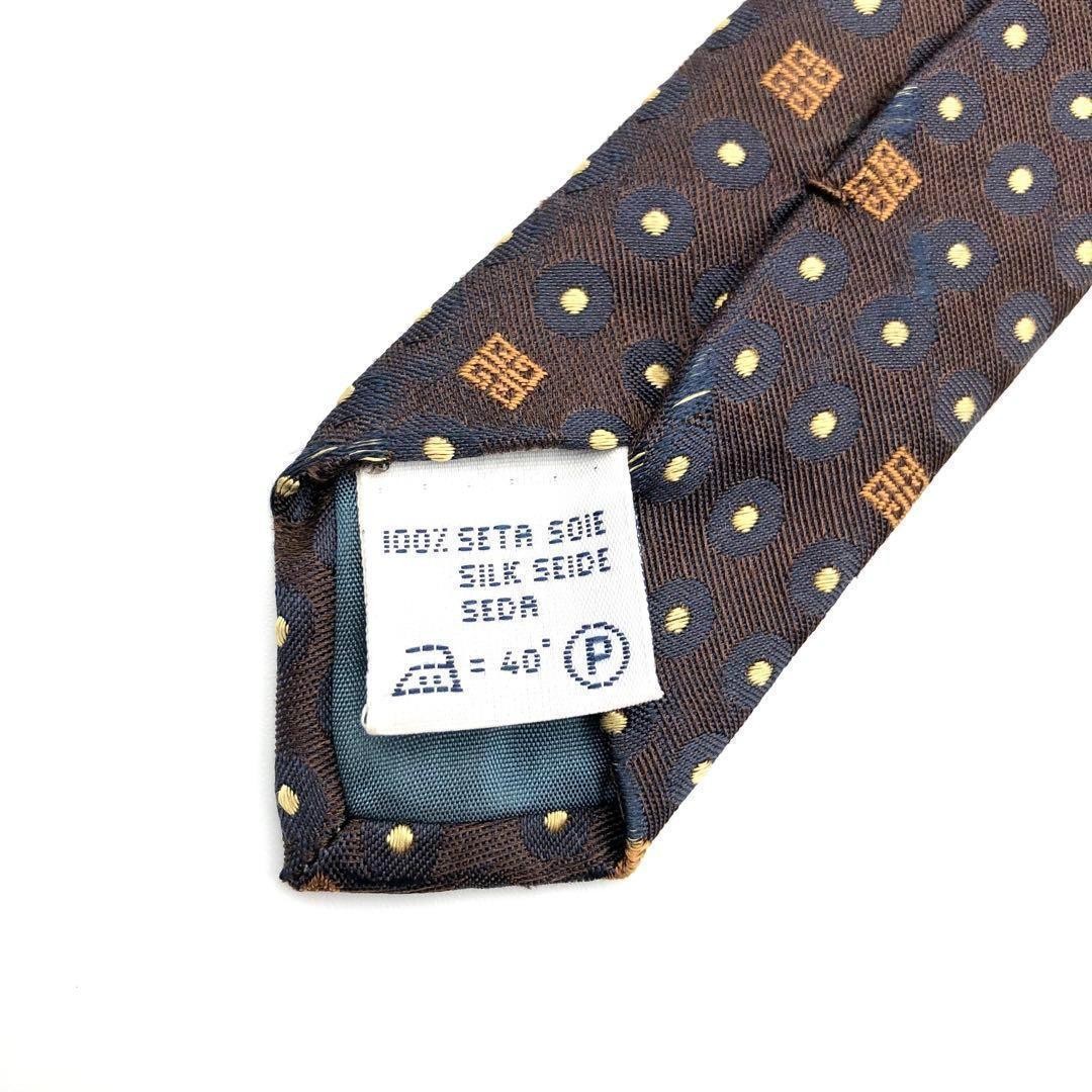 GIVENCHY Necktie 4G Dot Pattern Brown Glossy Used - image 5
