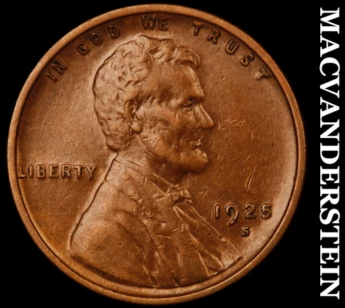 1925-S Lincoln Wheat Cent- Extra Fine+ Semi Key Better Date #i7142