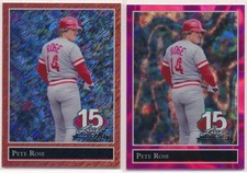 2025 Leaf 15th 1992 Pete Rose Base 2 card Lot Orange & Pink Lava 92B-131 1/x