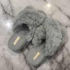 HALLUCI Cross Band Soft Plush Fleece Slippers Women  s Size 40/41 US 9/10 Large