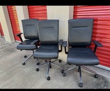 (3) COMMERCIAL ERGONOMICS TASK LEATHER CHAIR (ADJUSTABLE HEIGHT/ARM REST/SEAT