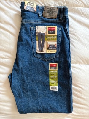Wrangler Regular Fit Comfort flex waist Men's Jeans 38x32 - Dark Stonewash Blue
