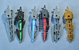 Lego Bionicle INIKA (8727-8732) 100% with Light-Up Weapons + Manuals + Canisters