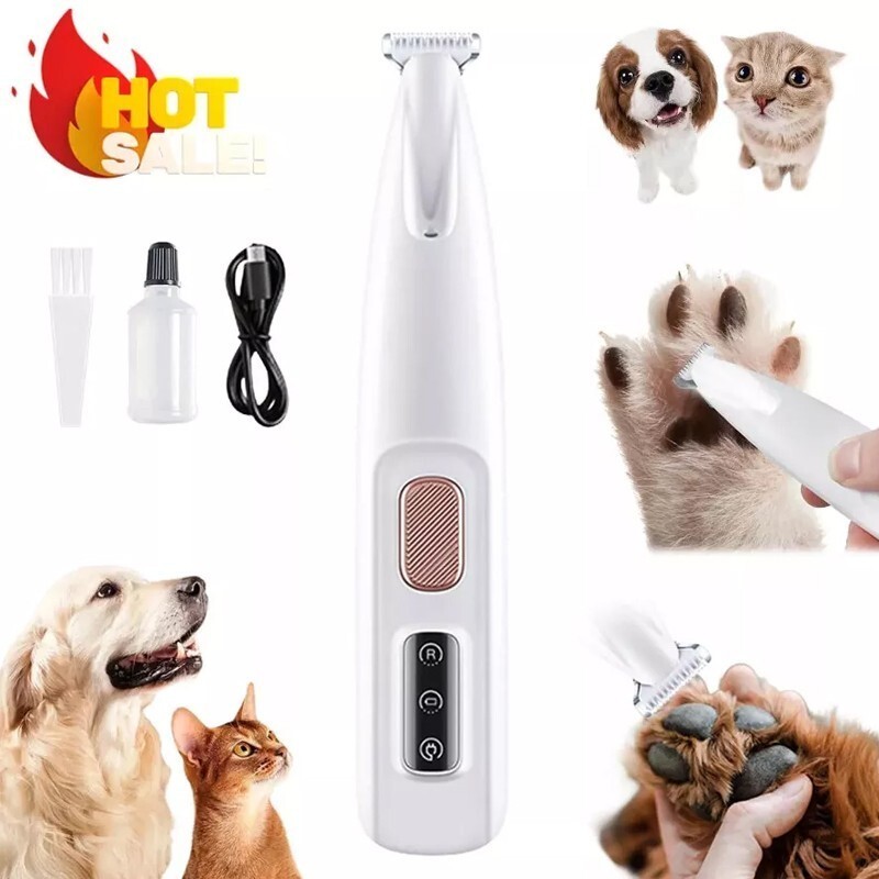 Low Noise Rechargeable Pet Paw Trimmer Set for Precise Grooming