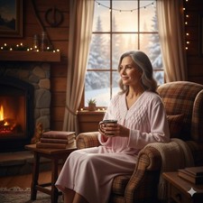 Miss Elaine Fleece Robe Womens M Pink Embroidered Full Zip Lounger Cabin Cottage