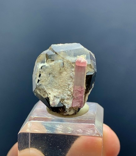 Natural Pink Tourmaline With Quartz Crystal Specimen From Afghanistan-8 Gram - Picture 4 of 5