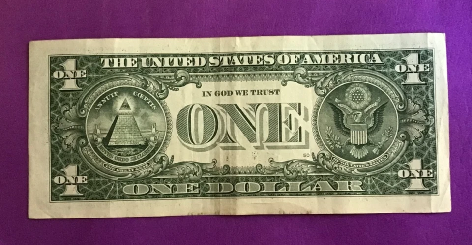 2017A DOLLAR BILL WITH A TRIPLE AND TWO PAIRS TOGETHER - Image 2 of 2