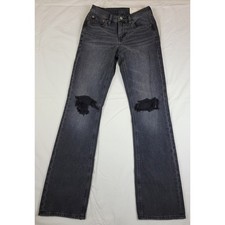 American Eagle NWT 90s Bootcut Black Jeans Distressed Stretch Size 00 Regular