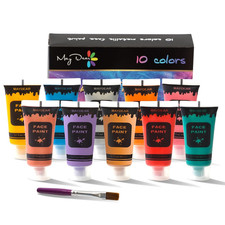 10 Colors Face Body Paint Set, Safe Non-Toxic Liquid Paint for Adults and Childr