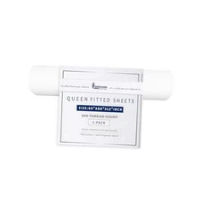  Percale Fitted Bedsheets Queen Size Fitted Sheet - Queen - 60x80x12 Inches 1