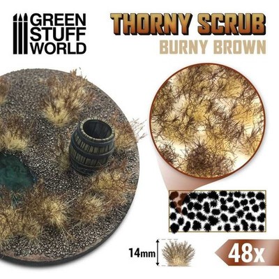 Green Stuff World GSW11506 Thorny Spiky Scrub - Burny Brown ( 14 mm/48 Stck. )