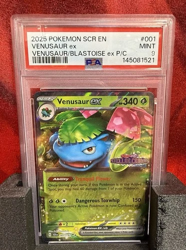 2025 Pokemon Stellar Crown #001 Venusaur ex Promo PSA 9