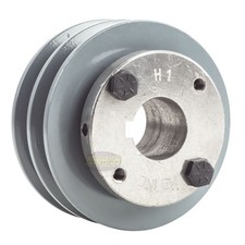 3.5" Dual Groove Belt A Section 4L Pulley with 1 " Sheave Bushing Cast Iron