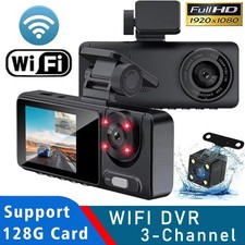 HD 1080P Car Dual Lens Dash Cam Front/Rear/Inside Video Recorder Camera G-sensor