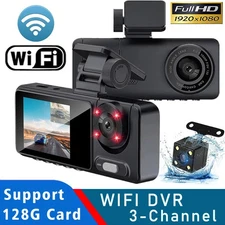 HD 1080P Car Dual Lens Dash Cam Front/Rear/Inside Video Recorder Camera G-sensor