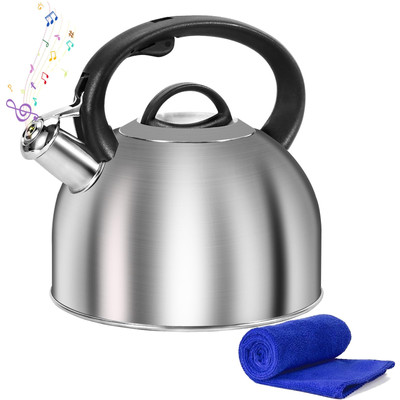Whistling Stovetop Tea Kettle, 3.2Qt Food-Grade 304 Stainless Steel Teapot, E...