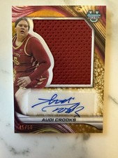 2024-25 Bowman University Chrome Audi Crooks Jumbo Patch Auto Gold /50