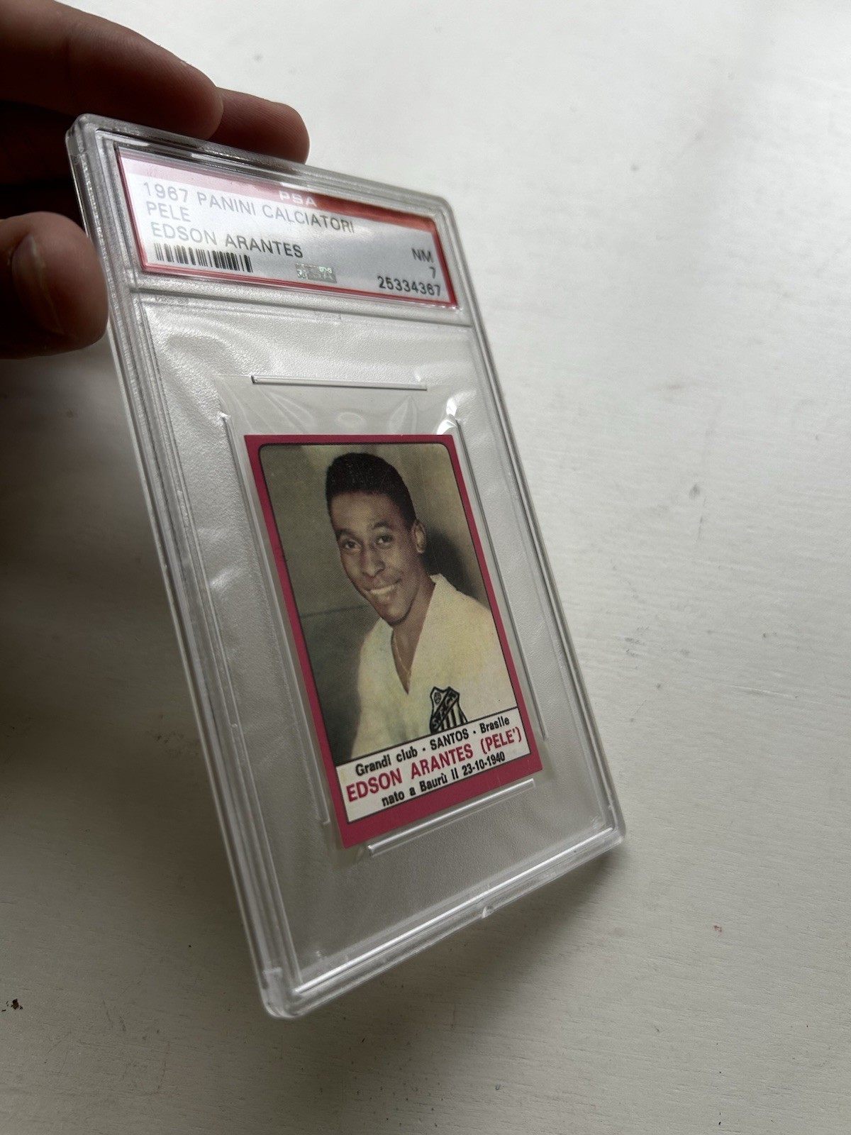 1967-68 Panini Calciatori Pele Edson Arantes PSA 7 Brazil Soccer GOAT LOW POP view 9