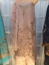 DESIGNER  Embroidered PAKISTANI 3 peace SALWAR KAMEEZ PARTY WEAR UNSTITCHED