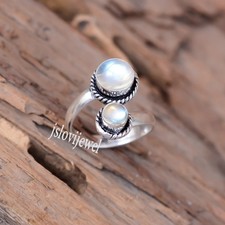 Rainbow Moonstone Gemstone 925 Sterling Silver Magic Ring For Everyone Gift