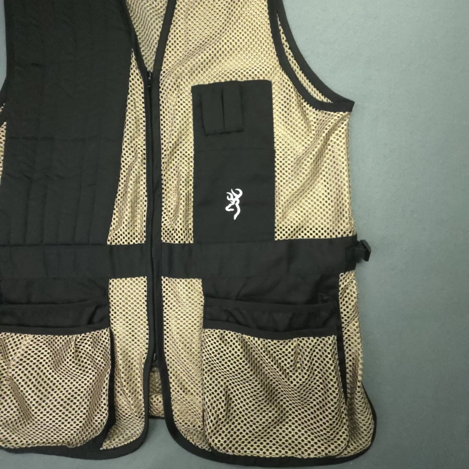 Browning Trapper Creek Mesh Shooting Vest Tan Black Size Large New without tags - Image 2 of 4