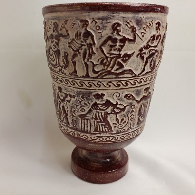 Gods & Goddesses Life of Ancient Greece Rare Ancient Greek Art Pottery Vase Cup
