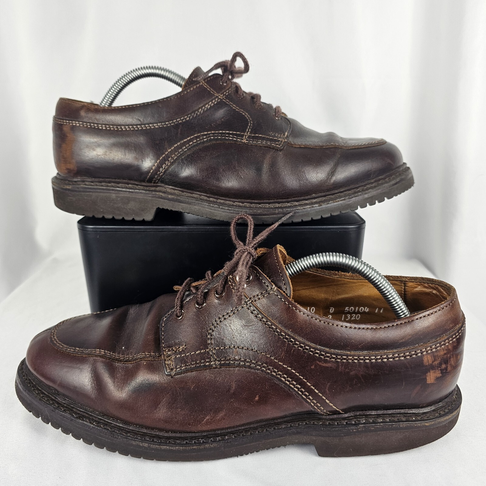 SAOLA Scarpe stringate da uomo Allen Edmonds Wilbert suola in gomma grossa taglia 10D marrone
