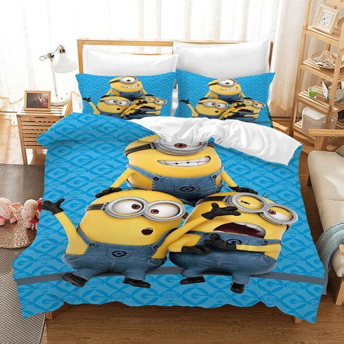 Minions Single Double Queen King Bedding Duvet Quilt Doona Cover Set Pillowcases - Picture 3 of 49