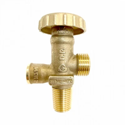 CAGO Standard Gasflaschenventil kleinkonisch 17E Brenngasventil 2,5 - 11 kg Propangas