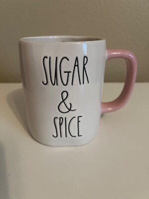 New 2024 Rae Dunn  Sugar & Spice  w/Christmas Gingerbread Man Mug & Pink Handle