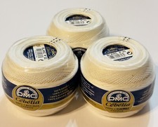 Lot of 3 DMC C b lia Crochet Thread, Factory Sealed, Size 30, Blanc White