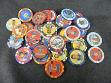 Lotto vari 36 DISCHETTI Chipz GETTONI FIGURINE CALCIO CALCIATORI da collezione 