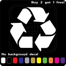 RECYCLE SIGN LOGO STICKER VINYL DECAL REUSE RENEW SYMBOL BIN TRASH CAR WINDOW