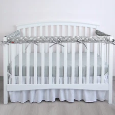 Quilted Standard Crib Rail Cover Protector Set Safe Teething Guard Wrap 3-Piece