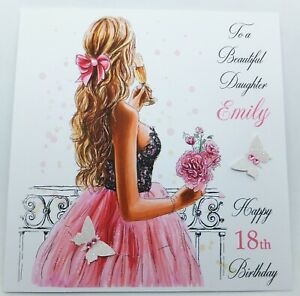 Handmade Personalised Birthday Card Daughter Granddaughter Niece 18th ...
