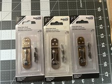New 3-pack lot National Hardware N211-290 mini hasp w/ hook antique brass
