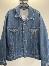 Carhartt Denim Trucker Jacket Size X Large Denim USA Made Yellowstone Style