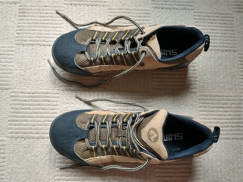 Scarpe da ciclismo Shimano SDP taglia UK 8,5 marrone beige e nero SH-MO33 mountain bike