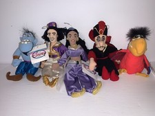 Disney ALADDIN GENIE JAFAR IAGO JASMINE Mini Bean Bag Plush Lot of 5 NWT