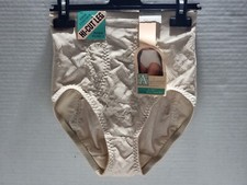 VINTAGE ADONNA JC PENNEY IVORY NYLON PANTIES HIGH-CUT LEG BRIEF 3520 MED W/TAGS