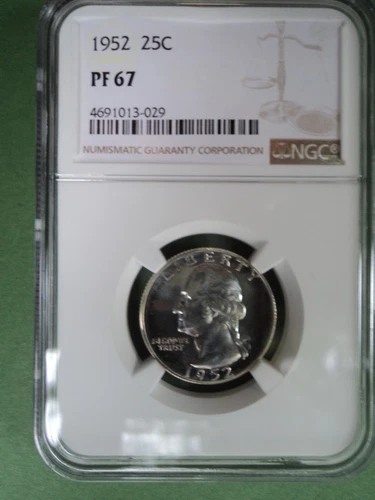 1952 Washinton Quarter 25c NGC PF67