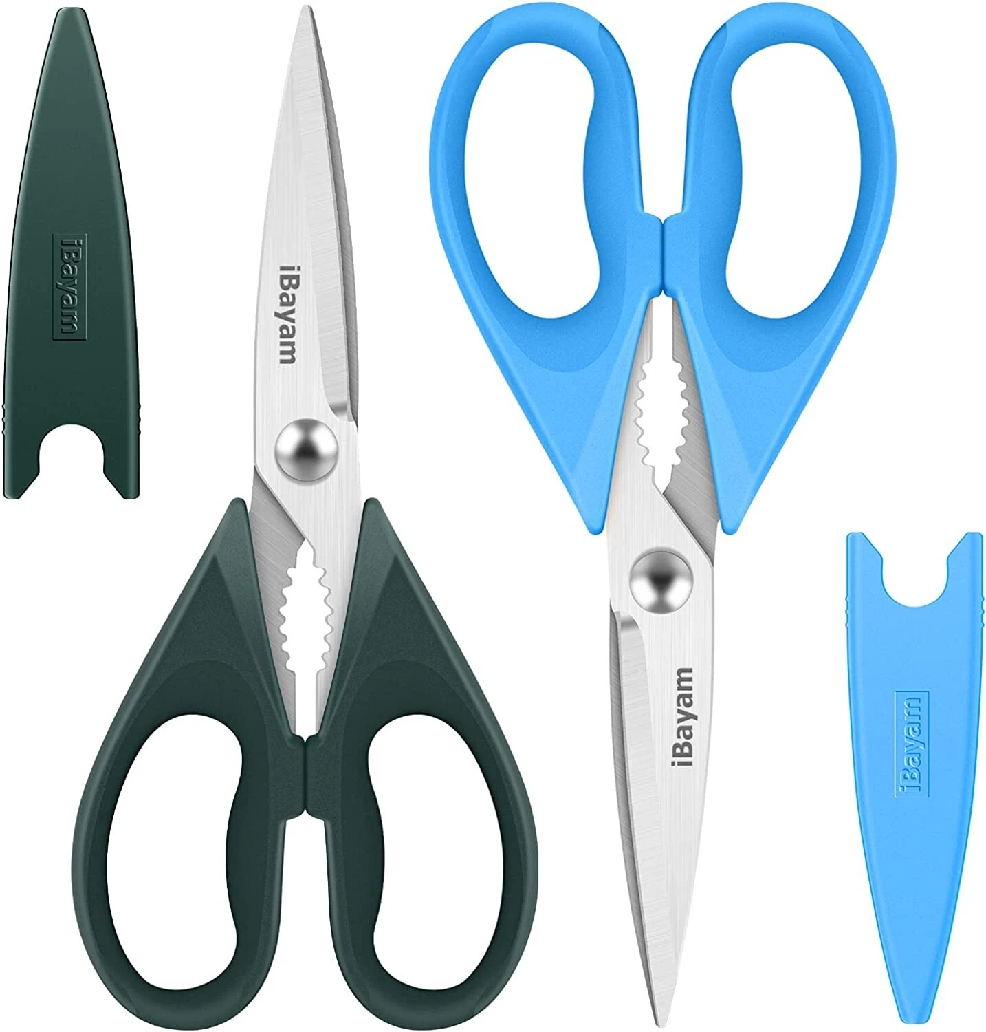 2PCS Stainless Steel Kitchen Scissors Duty Meat Poultry Food-Cooking All Purpose