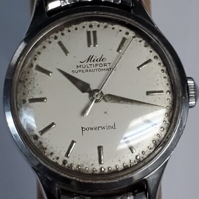 VINTAGE LARGER CASE/34 MM MIDO MULTIFORT SUPERAUTOMATIC POWERWIND 917 P 17 J WAT